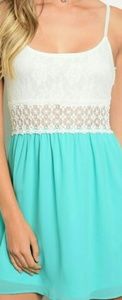 BN mint and white Crochet dress